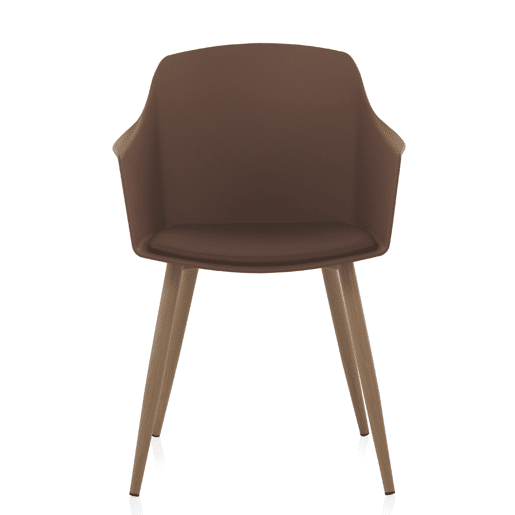 Pack 4 Poltronas Pp Marrons Pernas Metálicas