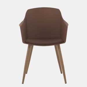 Pack 4 Poltronas Pp Marrons Pernas Metálicas