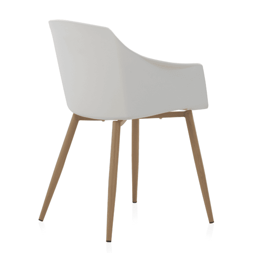 Pack 4 Poltronas Pp Brancas Pernas de Metal Pack 4 Poltronas Pp Brancas Pernas de Metal