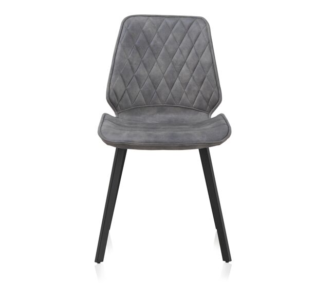 Pack de 2 sillas tapizadas gris claro con patas de metal negro