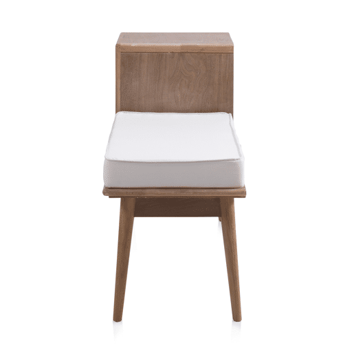 Banco De Madera De Fresno Natural Con Cojín Y 2 Cajones