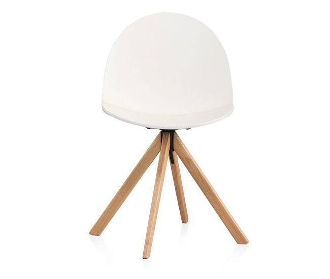 Silla giratoria de madera lacada en blanco, lote de 2