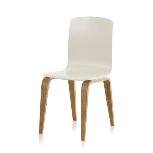 Conjunto de quatro cadeiras de compensado de carvalho branco