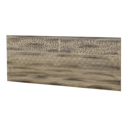 Cabeceira de madeira de choupo natural, 165X60 cm