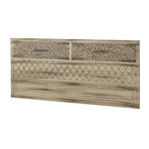 Cabeceira de madeira de choupo natural, 145X60 cm