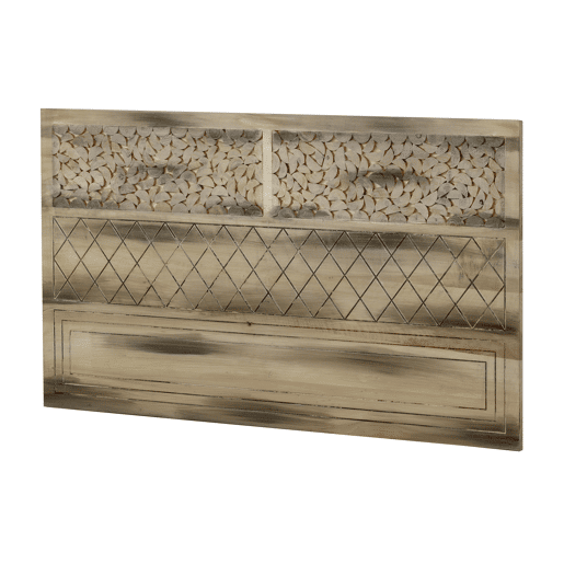 Cabeceira de madeira de choupo natural, 110X60 cm