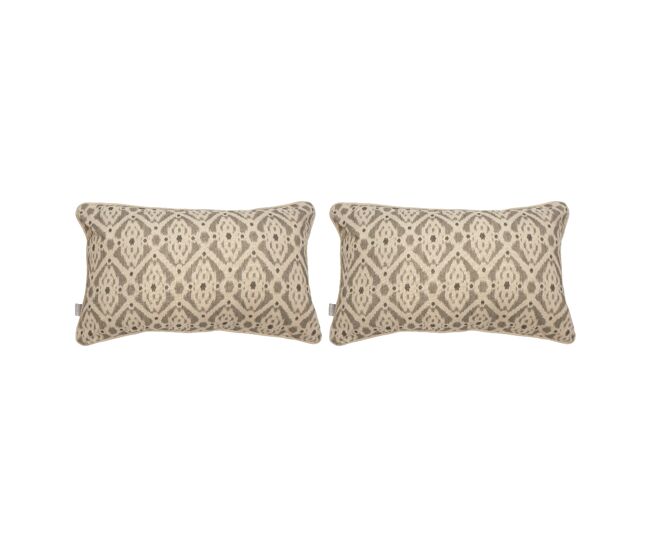 2 fundas de cojín decorativo 85% algodón 15% lino formentera coord 30x50 cm gris