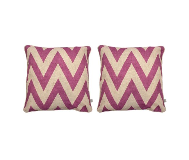 2 fundas de cojín decorativo 85% algodón 15% lino meena cuadrado 50x50 cm fucsia