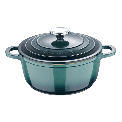 Caçarola Bergner EXCALIBUR, Ø20cm e 2,4L, com tampa de alumínio fundido, verde.