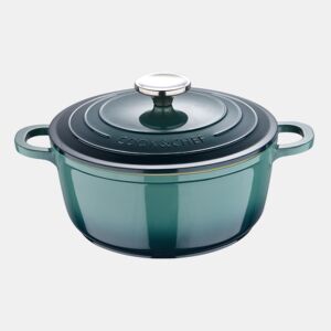 Caçarola Bergner EXCALIBUR, Ø20cm e 2,4L, com tampa de alumínio fundido, verde.