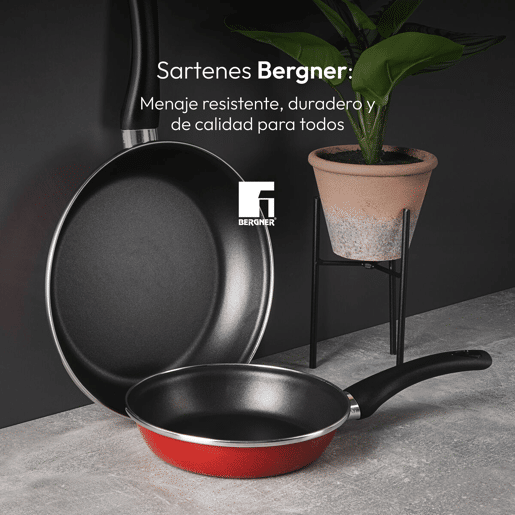 Conjunto de Frigideiras Bergner CLASSIQUE Vermelho Aço 2 Unidades