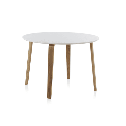 Mesa de jantar redonda madeira branca diâmetro 110 cm