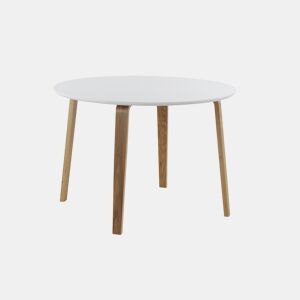 Mesa de jantar redonda madeira branca diâmetro 110 cm