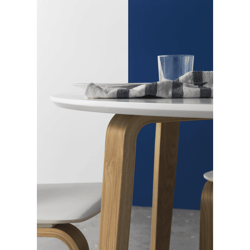 Mesa de jantar redonda madeira branca diâmetro 110 cm