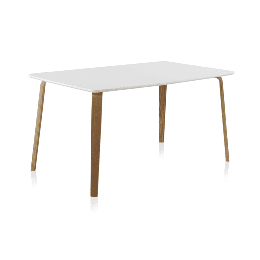 Mesa de jantar em compensado de carvalho branco 150X90 cm