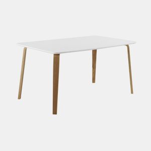 Mesa de jantar em compensado de carvalho branco 150X90 cm