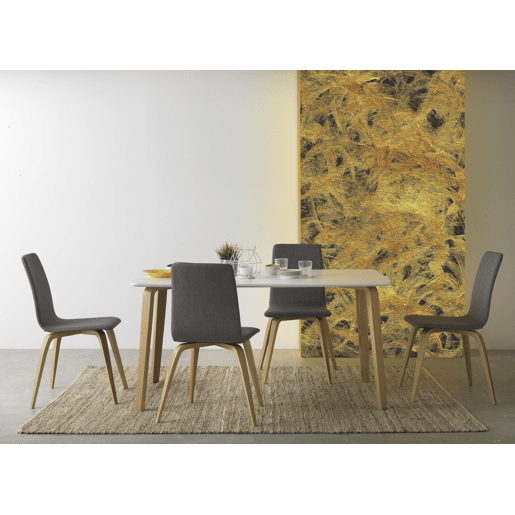 Mesa de jantar em compensado de carvalho branco 150X90 cm