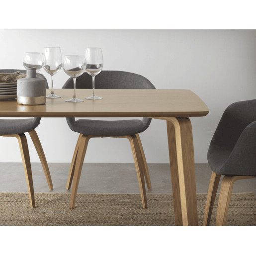 Mesa de jantar de compensado de carvalho natural 150X90 cm
