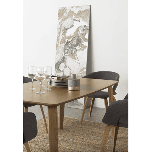 Mesa de jantar de compensado de carvalho natural 150X90 cm