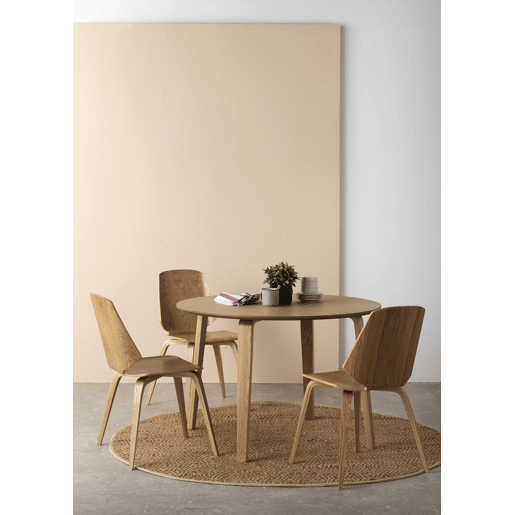 Mesa de Jantar Redonda Madeira Natural Diâmetro 110 Cm