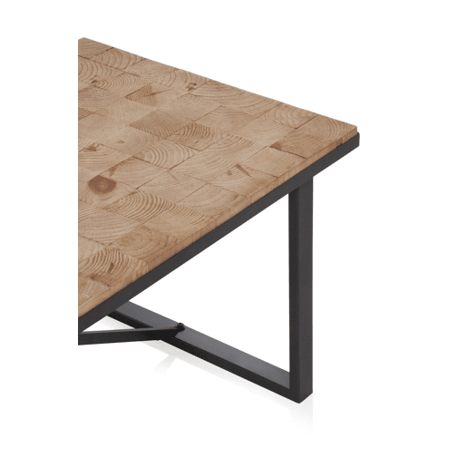 Mesa De Café De Blocos De Madeira