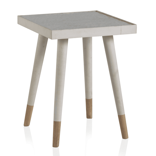 Mesa lateral de madeira branca