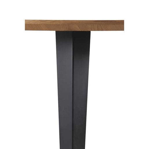 Mesa redonda de melamina com efeito de madeira 110 cm de diâmetro com pernas de metal