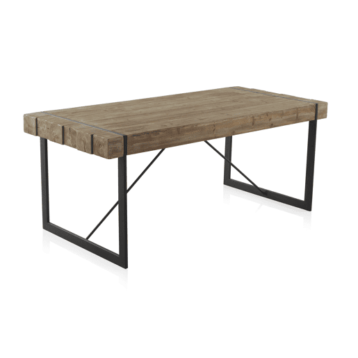 Mesa de Madeira com Pernas de Metal 200X90 Cm