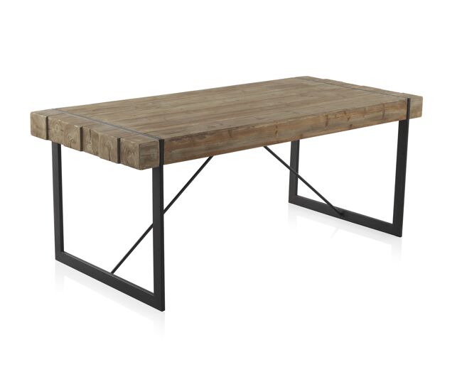 Mesa de Madera con Patas de Metal 200X90 Cm