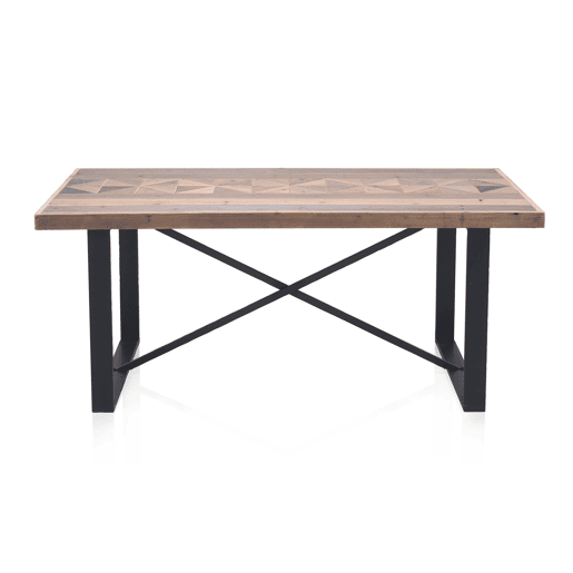 Mesa De Comedor De Madera Reciclada 180X90 Con Base De Metal