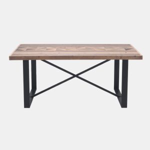 Mesa De Comedor De Madera Reciclada 180X90 Con Base De Metal