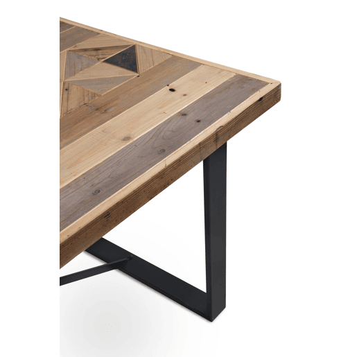 Mesa De Comedor De Madera Reciclada 180X90 Con Base De Metal