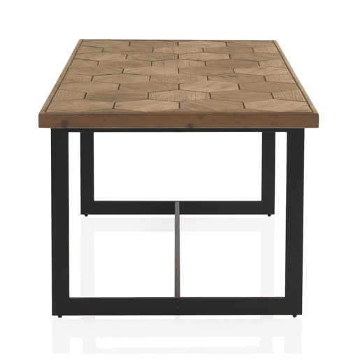 Mesa de madeira de freixo lavada branca 178X90 com pernas de metal