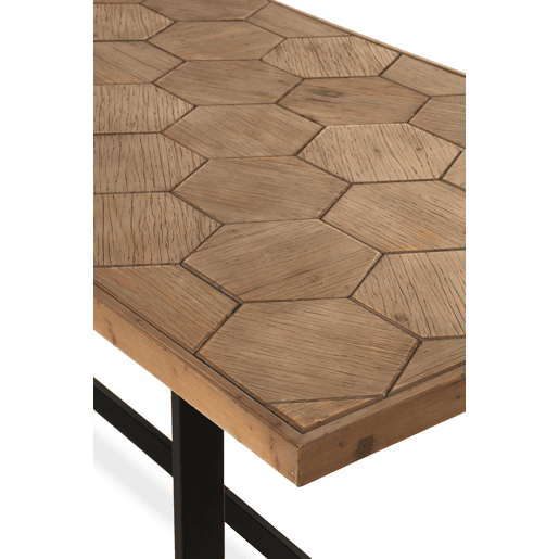 Mesa de madeira de freixo lavada branca 178X90 com pernas de metal
