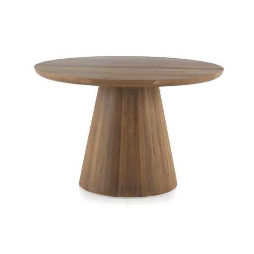 Mesa De Madeira Jambul Natural Com Pé Central 120 Diâmetro