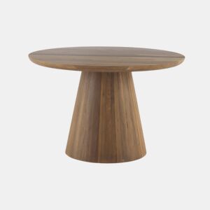 Mesa De Madeira Jambul Natural Com Pé Central 120 Diâmetro
