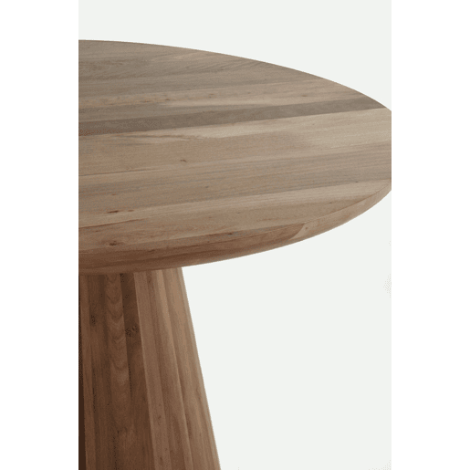 Mesa De Madeira Jambul Natural Com Pé Central 120 Diâmetro