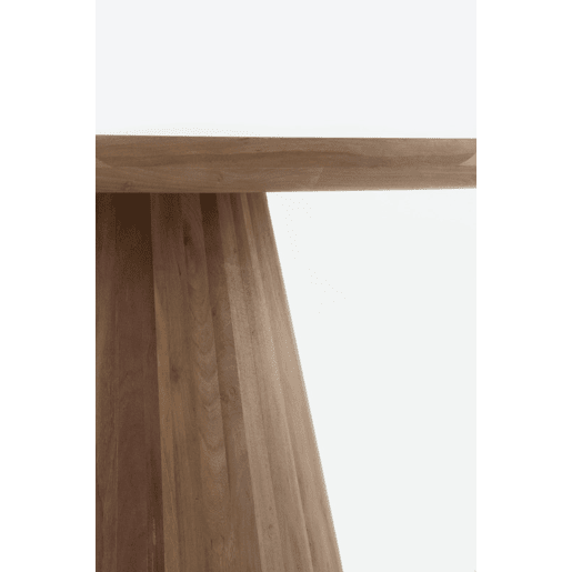 Mesa De Madeira Jambul Natural Com Pé Central 120 Diâmetro