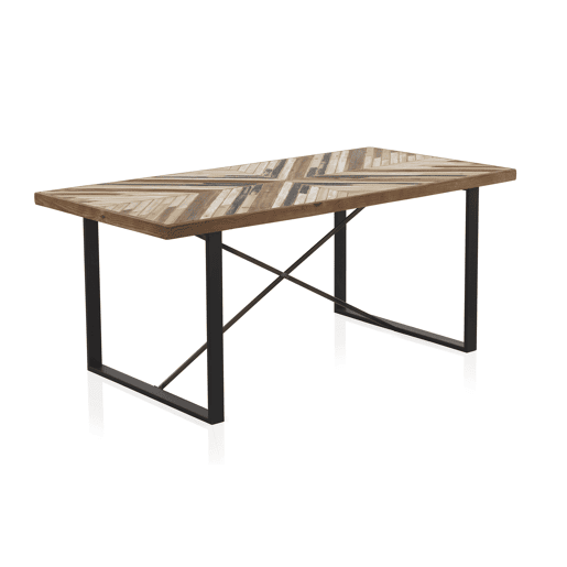 Mesa de jantar de madeira com pernas de metal 180X90 cm