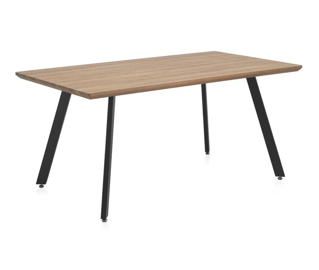 Mesa de melamina efecto madera con patas de metal 160x90x75 cm