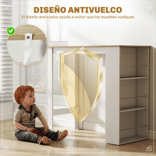HOMCOM Mesa de Bar de Bistrô com 3 Prateleiras com Suporte Estilo Moderno para Cozinha Sala de Jantar Sala de Estar Estrutura de Melamina 112x57x106 cm Branco