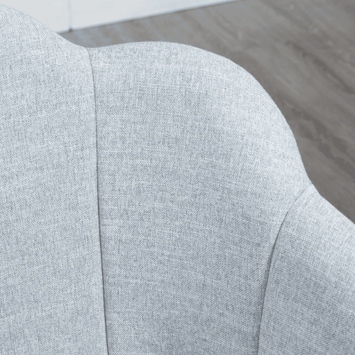 HOMCOM Cadeiras Sala de Jantar Estofada em Linho Sintético Conjunto de 2 Cadeiras de Cozinha com Assento e Encosto Acolchoados Estilo Moderno Carga Máxima 120 kg 58x60x82 cm Cinza Claro