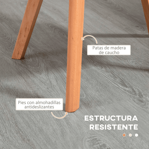 HOMCOM Cadeiras Sala de Jantar Estofada em Linho Sintético Conjunto de 2 Cadeiras de Cozinha com Assento e Encosto Acolchoados Estilo Moderno Carga Máxima 120 kg 58x60x82 cm Cinza Claro