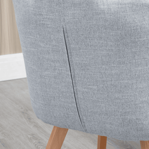 HOMCOM Cadeiras Sala de Jantar Estofada em Linho Sintético Conjunto de 2 Cadeiras de Cozinha com Assento e Encosto Acolchoados Estilo Moderno Carga Máxima 120 kg 58x60x82 cm Cinza Claro