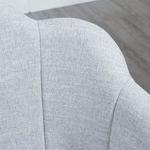 HOMCOM Cadeiras Sala de Jantar Estofada em Linho Sintético Conjunto de 2 Cadeiras de Cozinha com Assento e Encosto Acolchoados Estilo Moderno Carga Máxima 120 kg 58x60x82 cm Cinza Claro