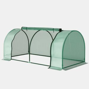 Outsunny Estufa de Jardim 200x100x80 cm para Cultivo de Plantas Sementes Estufa com Estrutura de Aço e Cobertura de Plástico Verde