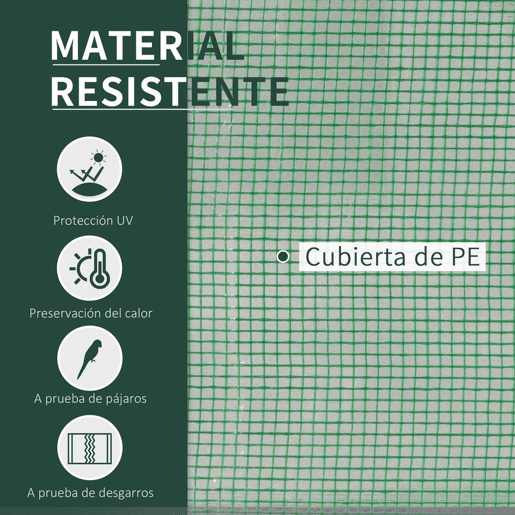 Outsunny Estufa de Jardim 200x100x80 cm para Cultivo de Plantas Sementes Estufa com Estrutura de Aço e Cobertura de Plástico Verde