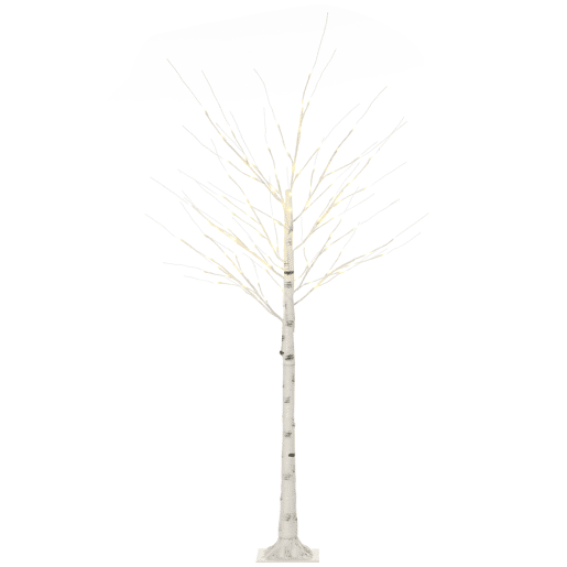 HOMCOM Árvore de Bétula Altura 180cm com 96 Luzes LED IP44 Branco Quente Ramos Flexíveis e Base de Candeeiro Árvore de Decoração de Natal para Interiores 22x22x180 cm Branco HOMCOM Árvore de Bétula Altura 180cm com 96 Luzes LED IP44 Branco Quente Ramos Flexíveis e Base de Candeeiro Árvore de Decoração de Natal para Interiores 22x22x180 cm Branco