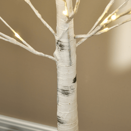 HOMCOM Árvore de Bétula Altura 180cm com 96 Luzes LED IP44 Branco Quente Ramos Flexíveis e Base de Candeeiro Árvore de Decoração de Natal para Interiores 22x22x180 cm Branco HOMCOM Árvore de Bétula Altura 180cm com 96 Luzes LED IP44 Branco Quente Ramos Flexíveis e Base de Candeeiro Árvore de Decoração de Natal para Interiores 22x22x180 cm Branco