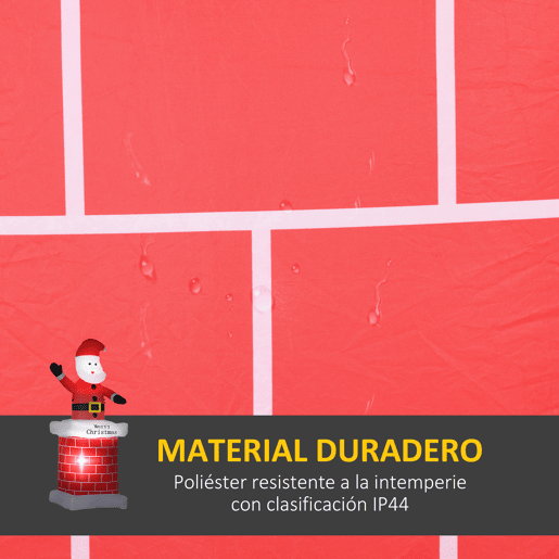 HOMCOM Pai Natal Insuflável com Chaminé Insuflável de Natal com 2 Luzes LED e Insuflador Elétrico Decoração de Natal para Exterior e Interior 80x70x210 cm Multicor HOMCOM Pai Natal Insuflável com Chaminé Insuflável de Natal com 2 Luzes LED e Insuflador Elétrico Decoração de Natal para Exterior e Interior 80x70x210 cm Multicor